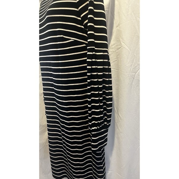 Ann Taylor Dress Black Striped Lantern Sleeve Shift  Size Small New With Tags - Picture 3 of 9